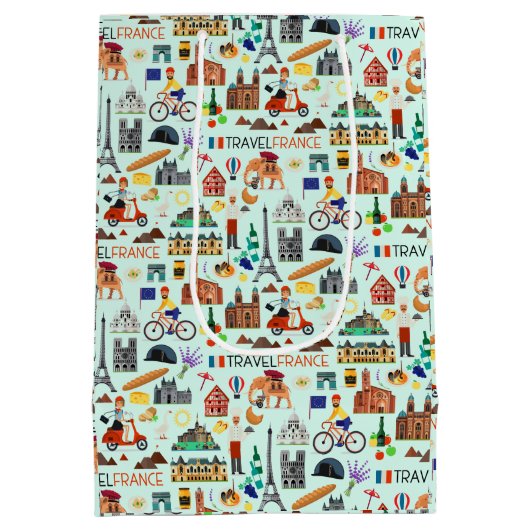 Ontwerp van reispictogrammen in Frankrijk Medium Cadeauzakje (Achterkant)