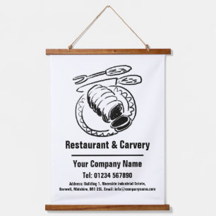 Ontwerp van restaurant- en Carvery-Cartoon Hangend Wandkleed