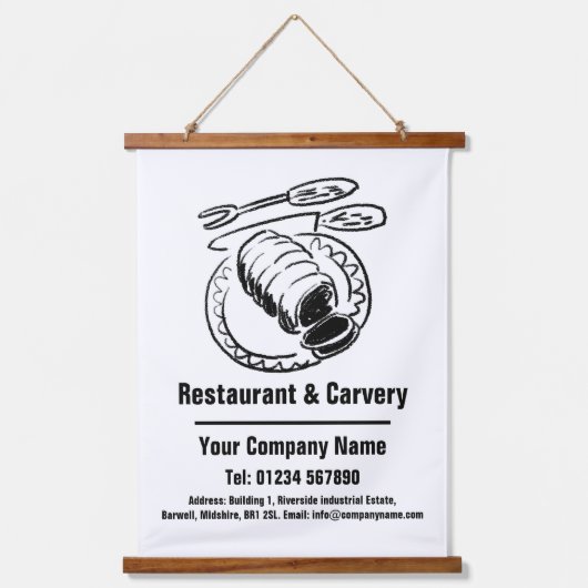 Ontwerp van restaurant- en Carvery-Cartoon Hangend Wandkleed (Voorkant)