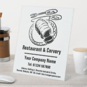 Ontwerp van restaurant- en Carvery-Cartoon Reclamebord Met Voetstuk (Insitu)