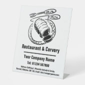 Ontwerp van restaurant- en Carvery-Cartoon Reclamebord Met Voetstuk (Voorkant)