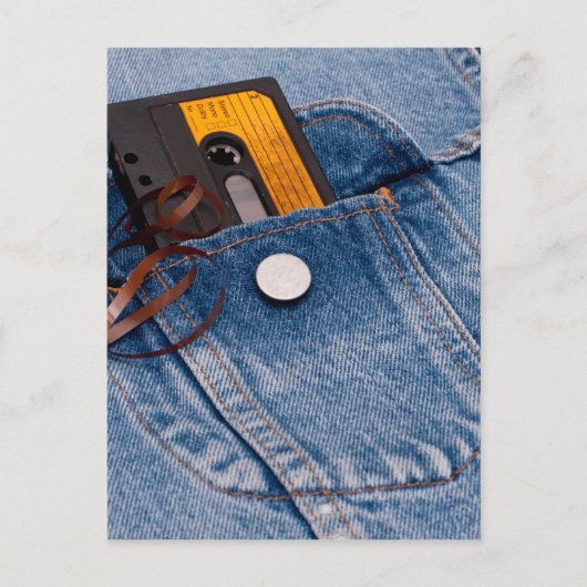 Ontwerp van Retro 80 - Audio-Cassettebandje Briefkaart (Voorkant)