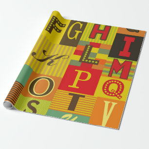ontwerp van retro-alfabet.  illustratie cadeaupapier