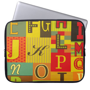 ontwerp van retro-alfabet. illustratie laptop sleeve