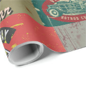 Ontwerp van Retro-autobus Cadeaupapier (Rol Hoek)