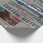 Ontwerp van Retro-autobus Cadeaupapier (Hoek)