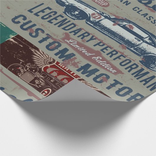 Ontwerp van Retro-autobus Cadeaupapier (Hoek)