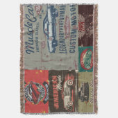 Ontwerp van Retro-autobus Deken (Voorkant Verticaal)