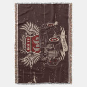 Ontwerp van Retro-autobus Deken (Voorkant Verticaal)