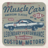 Ontwerp van Retro-autobus Kartonnen Onderzetters (Voorkant)