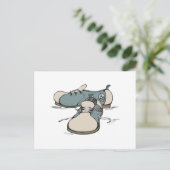 ontwerp van retro bowlingschoenen briefkaart (Staand voorkant)