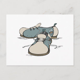 ontwerp van retro bowlingschoenen briefkaart