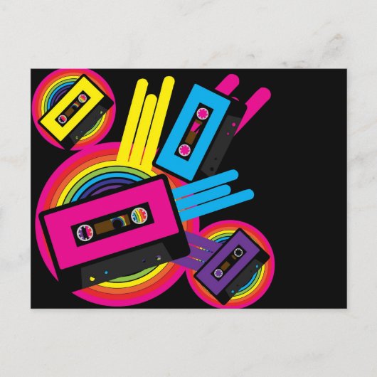 Ontwerp van Retro Party Briefkaart (Voorkant)