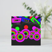 Ontwerp van Retro Party Kaart (Staand voorkant)