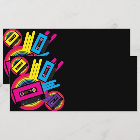 Ontwerp van Retro Party Kaart (Voorkant / Achterkant)