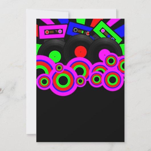 Ontwerp van Retro Party Kaart (Voorkant)