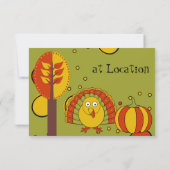 Ontwerp van Retro Red, Yellow en Green Thanksgivin Save The Date (Achterkant)