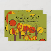 Ontwerp van Retro Red, Yellow en Green Thanksgivin Save The Date (Voorkant / Achterkant)