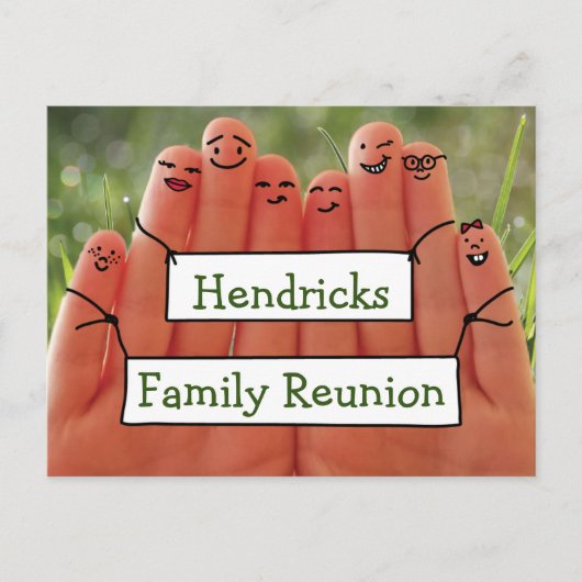 Ontwerp van reünie van familiefiguren uitnodiging briefkaart (Voorkant)