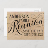 Ontwerp van reüniekaart briefkaart (Voorkant / Achterkant)