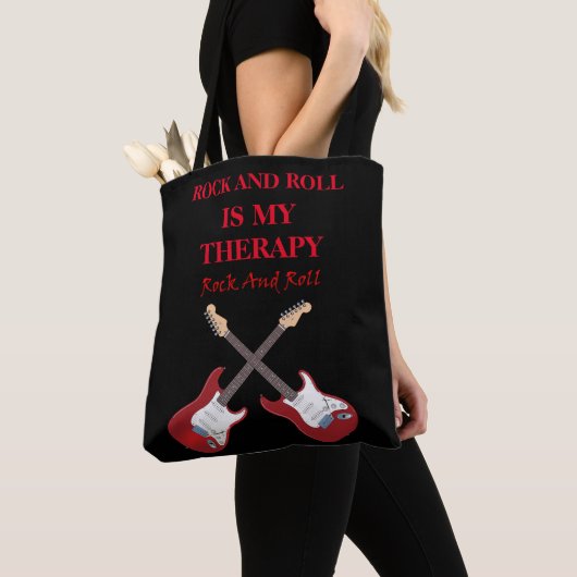 Ontwerp van rock- en roll-therapie tote bag (Dichtbij)