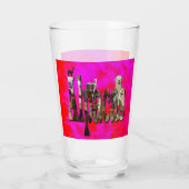 ontwerp van rode en roze alpaca-Logo, Glas (Achterkant)