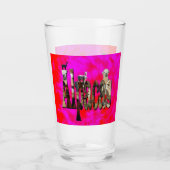 ontwerp van rode en roze alpaca-Logo, Glas (Voorkant)
