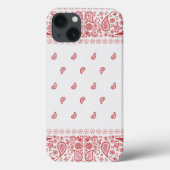 Ontwerp van rode en witte paisley Case-Mate iPhone case (Achterkant)