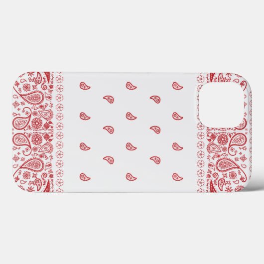 Ontwerp van rode en witte paisley Case-Mate iPhone case (Achterkant (horizontaal))