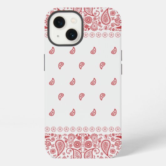 Ontwerp van rode en witte paisley iPhone hoesje (Achterkant)