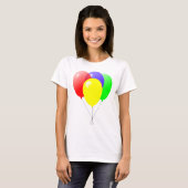 Ontwerp van rode groene blauwe en gele ballonnen t-shirt (Voorkant volledig)