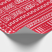 Ontwerp van rode muddoeken cadeaupapier (Hoek)