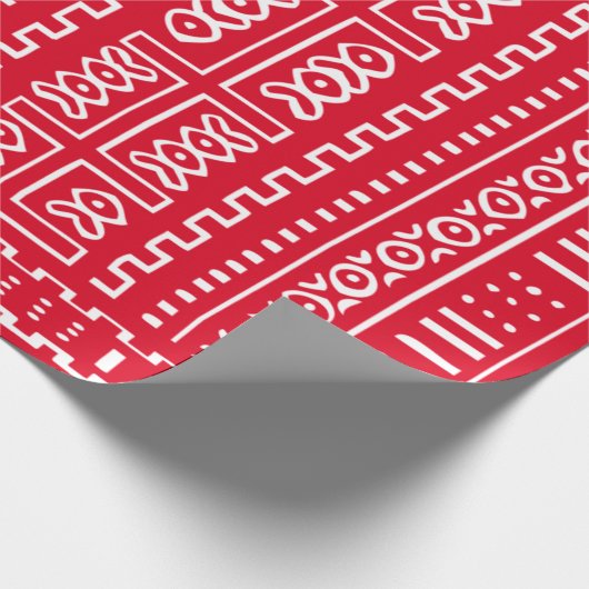 Ontwerp van rode muddoeken cadeaupapier (Hoek)