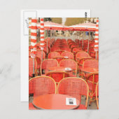 Ontwerp van rode tafels briefkaart (Voorkant / Achterkant)