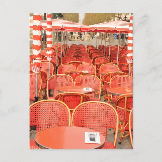 Ontwerp van rode tafels briefkaart (Voorkant)