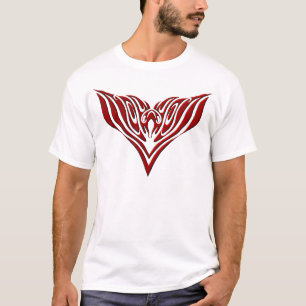 Ontwerp van rode vogelstam t-shirt