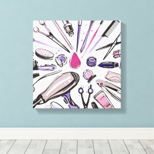 Ontwerp van ronde cirkel maken canvas afdruk (Insitu (Houten vloer))