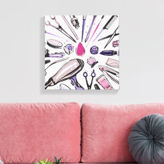 Ontwerp van ronde cirkel maken canvas afdruk (Insitu (Woonkamer))