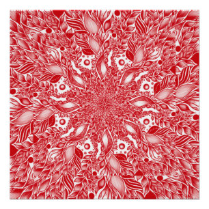 Ontwerp van rood bloesblad perfect poster