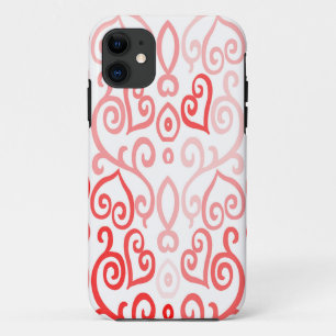 Ontwerp van rood en roze ombre Heart Case-Mate iPhone Case