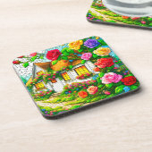 Ontwerp van roos bier onderzetter (Linkerzijde)