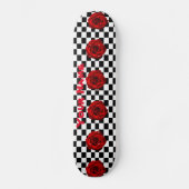 Ontwerp van roos Checker Persoonlijk Skateboard (Voorkant)