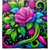 Ontwerp van roos douchegordijn (Voorkant)