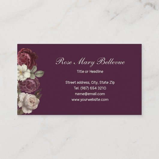 Ontwerp van roos visitekaartje (Achterkant)