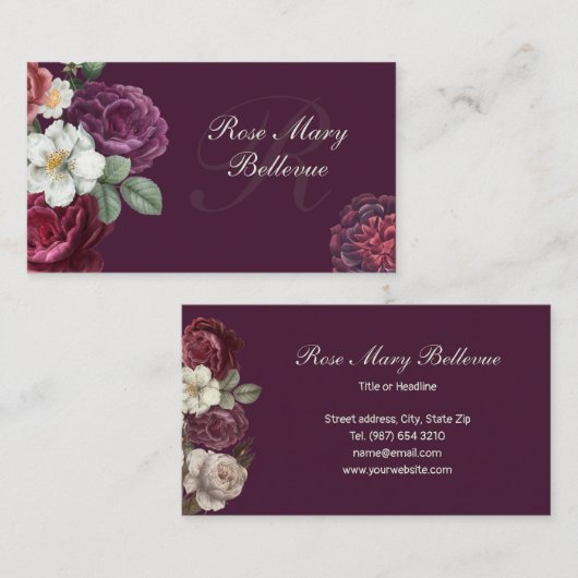 Ontwerp van roos visitekaartje (Voorkant / Achterkant)