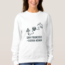 Ontwerp van route van San Francisco naar Sierra Ne Trui
