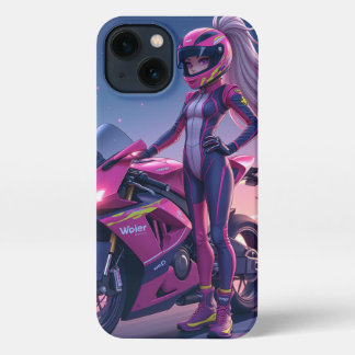 Ontwerp van roze meisje iPhone 13 hoesje