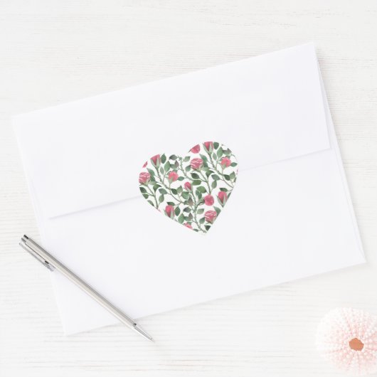 Ontwerp van rozen hart sticker (Envelop)