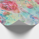 Ontwerp van  rozen waterverven florale verf cadeaupapier (Hoek)