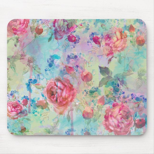 Ontwerp van rozen waterverven florale verf muismat (Voorkant)